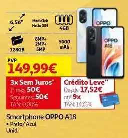 Auchan Oppo - smartphone a18 promoção