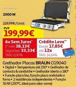 Auchan Kenwood - grelhador placa cg9040 promoção