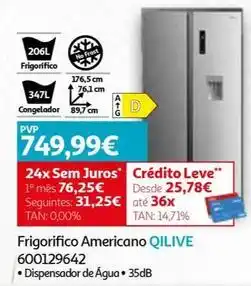 Auchan Qilive - frigorifico americano 600129642 promoção