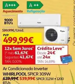 Auchan Whirlpool - ar condicionado inverter spicr 309w promoção