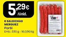 Intermarché Porsi - 6 salsichas merguez promoção