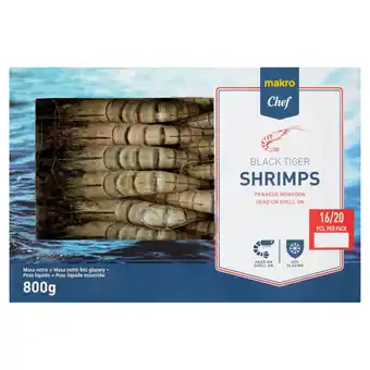 Makro makro Chef Camarao Black Tiger 16/20 800 G promoção