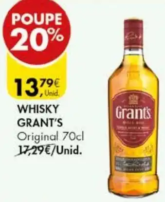 Pingo Doce WHISKY GRANT'S Original 70cl promoção