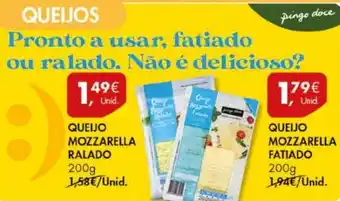 Pingo Doce QUEIJO MOZZARELLA RALADO 200g promoção