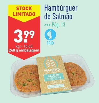 ALDI Hambúrguer de Salmão 240g promoção