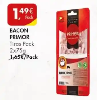 Pingo Doce BACON PRIMOR Tiras Pack 2x75g promoção
