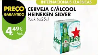 Pingo Doce CERVEJA C/ÁLCOOL HEINEKEN SILVER Pack 6x25cl promoção