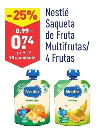 ALDI Nestlé Saqueta de Fruta Multifrutas /4 Frutas 90g promoção