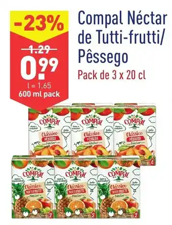 ALDI Compal Néctar de Tutti-frutti/Pêssego 3x20cl promoção
