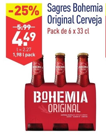 ALDI Sagres Bohemia Original Cerveja 6x33cl promoção