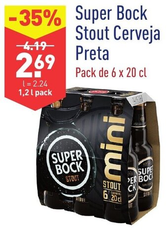 ALDI Super Bock Stout Cerveja Preta 6x20cl promoção