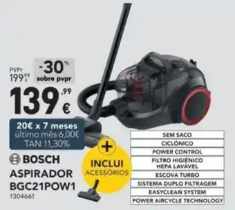 Radio Popular Bosch ASPIRADOR BGC21POW1 promoção