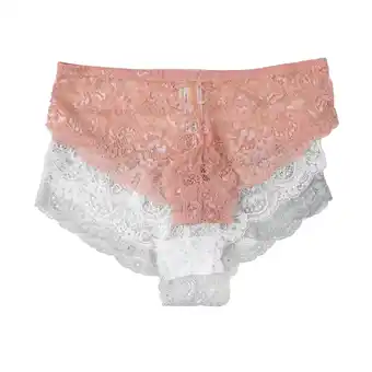 Continente Conjunto 3 Cuecas Renda Branco e Rosa Mulher promoção