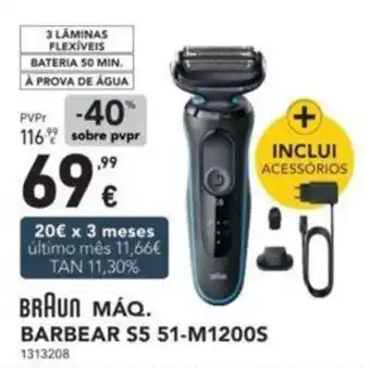 Radio Popular BRAUN MÁQ. BARBEAR S5 51-M1200S promoção