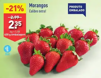 ALDI Morangos Calibre extra! 400 g embalagem promoção