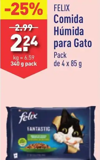 ALDI Felix Comida Húmida para gato Pack de 4 x 85 g promoção