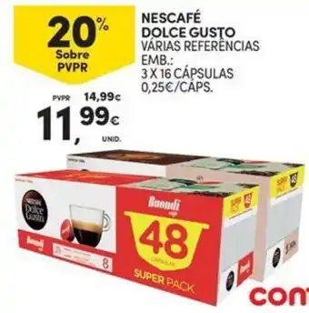 Continente NESCAFÉ DOLCE GUSTO VÁRIAS REFERÊNCIAS EMB.: 3 X 16 CÁPSULAS promoção