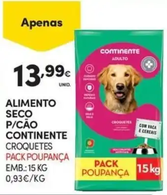 Continente ALIMENTO SECO P/CÃO CONTINENTE CROQUETES PACK POUPANÇA EMB.: 15 KG promoção