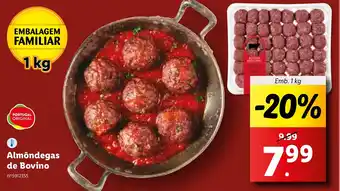 Lidl Almôndegas de Bovino Emb. 1 kg promoção