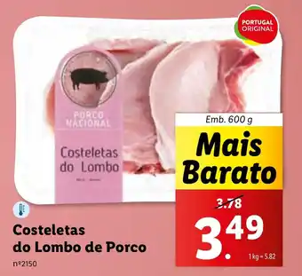 Lidl Costeletas do Lombo de Porco Emb. 600 g promoção