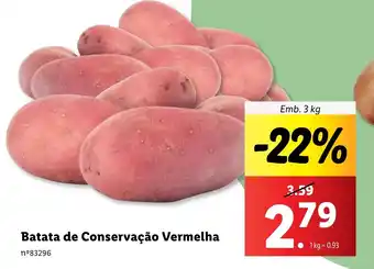 Lidl Batata de Conservação Vermelha Emb. 3 kg promoção