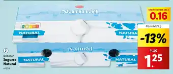Lidl Milbona Iogurte Natural Pack 8x125 g promoção