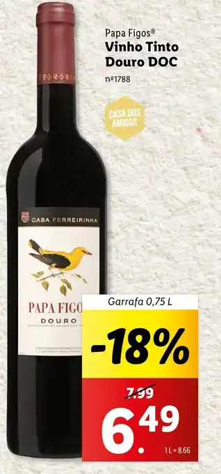 Lidl Papa Figos Vinho Tinto Garrafa 0,75 L promoção