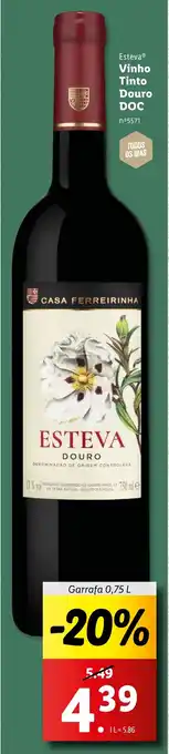 Lidl Esteva Vinho Tinto Douro DOC promoção