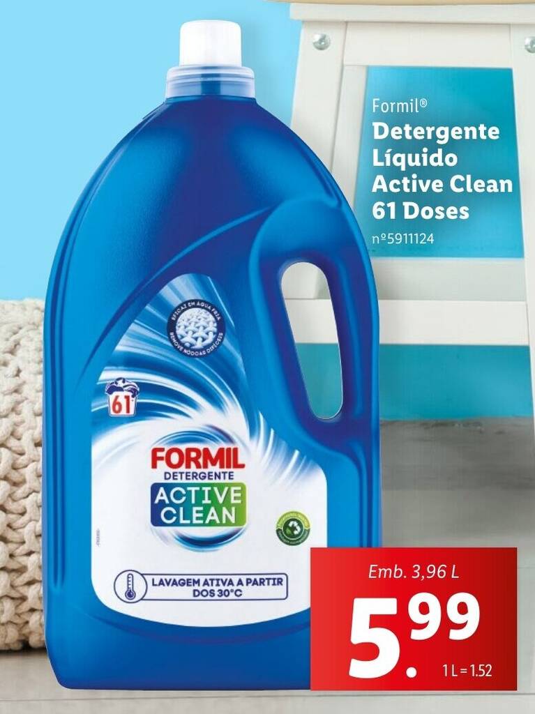 Promoção Formil Detergente Líquido Active Clean 61 Doses em Lidl
