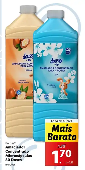 Lidl Doussy Amaciador Concentrado Microcápsulas promoção