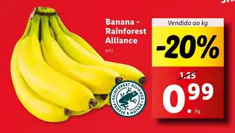 Lidl Banana - Rainforest Alliance Vendido ao kg promoção