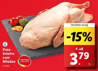 Lidl Pato Inteiro com Miúdos Vendido ao kg promoção