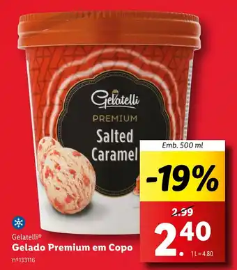 Gelatelli Gelado Premium em Copo Emb. 500 ml