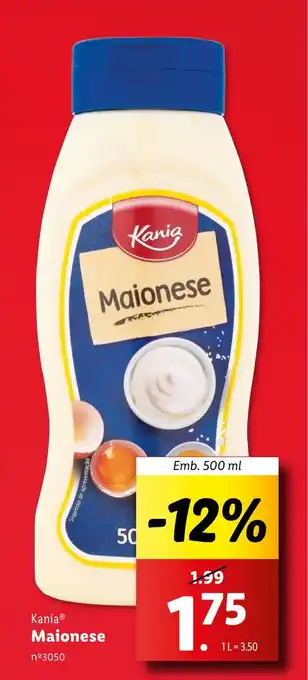 Lidl Kania Maionese Emb. 500 ml promoção