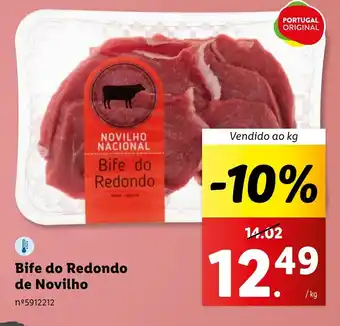 Lidl Bife do Redondo de Novilho Vendido ao kg promoção