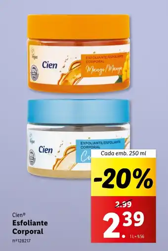 Lidl Cien Esfoliante Corporal Cada emb. 250 ml promoção