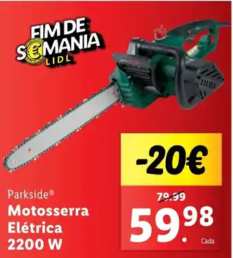Lidl Parkside Motosserra Elétrica 2200 W promoção