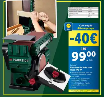 Lidl Parkside Lixadora de Rolo com Base 370 W promoção