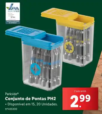 Lidl Parkside Conjunto de Pontas PH2 promoção
