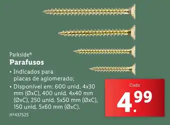 Lidl Parkside Parafusos promoção