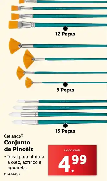 Lidl Crelando Conjunto de Pincéis promoção