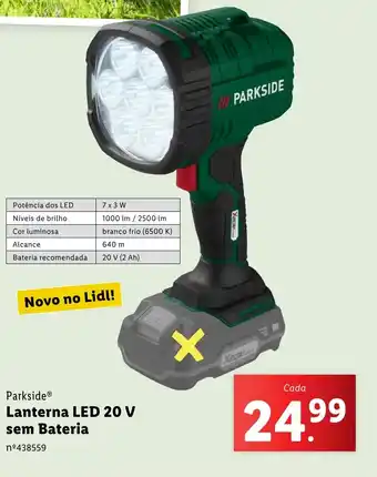 Lidl Parkside Lanterna LED 20 V sem Bateria promoção