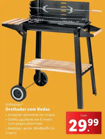 Lidl Grillmeister Grelhador com Rodas promoção