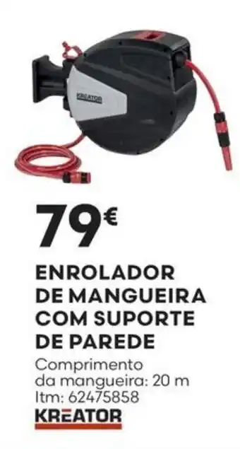 Bricomarché ENROLADOR DE MANGUEIRA COM SUPORTE DE PAREDE Comprimento da mangueira: 20 m promoção