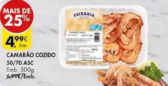 Pingo Doce CAMARÃO COZIDO 50/70 ASC Emb. 500g promoção