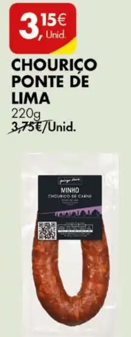 Pingo Doce CHOURICO PONTE DE LIMA 220g promoção