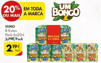 Pingo Doce SUMO 8 frutos Pack 6x20cl promoção