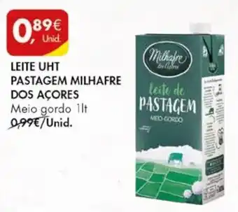 Pingo Doce LEITE UHT PASTAGEM MILHAFRE DOS AÇORES Meio gordo 1lt promoção