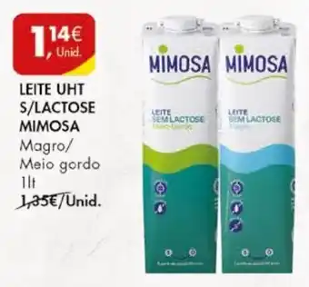 Pingo Doce LEITE UHT S/LACTOSE MIMOSA 1lt promoção