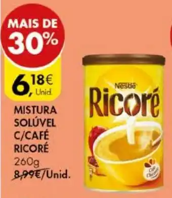 Pingo Doce MISTURA SOLÚVEL C/CAFÉ RICORÉ 260g promoção